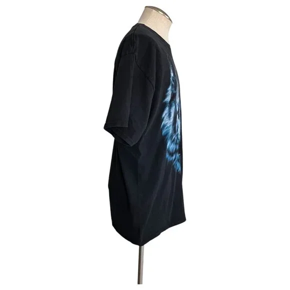 Half Wolf Half Shadow Face Black T Shirt Mens Size Large ? Graphic Short Sleeve - Picture 4 of 5